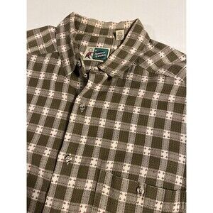 Johnny Cotton VTG 80’s Long Sleeve Plaid Flannel Button Shirt LARGE Made USA